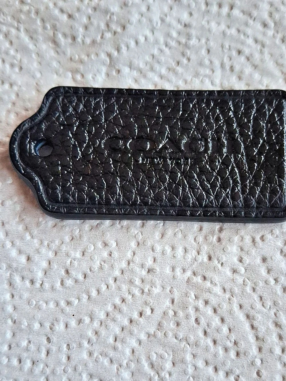 Coach Leather Hang Tag Fob Black Key Holder